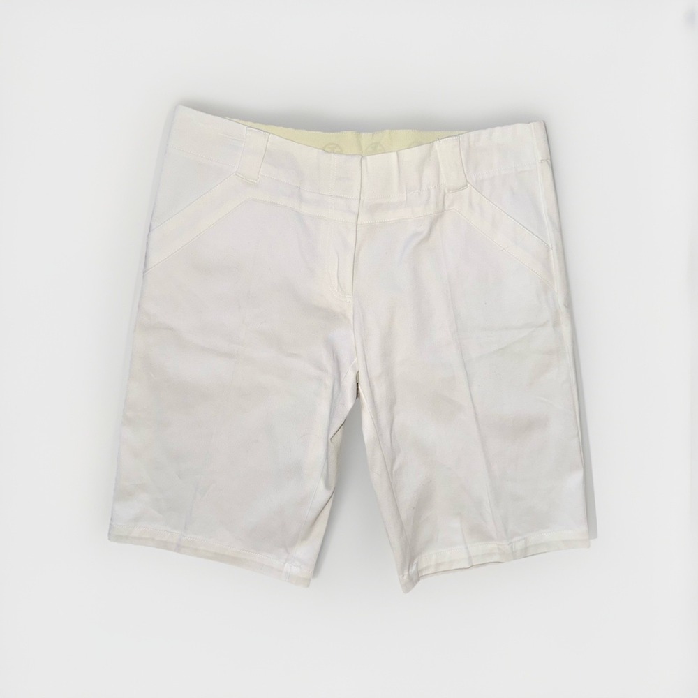 Tory Burch Sport Tech Twill White Bermuda Length Golfing Shorts Women's Size 10